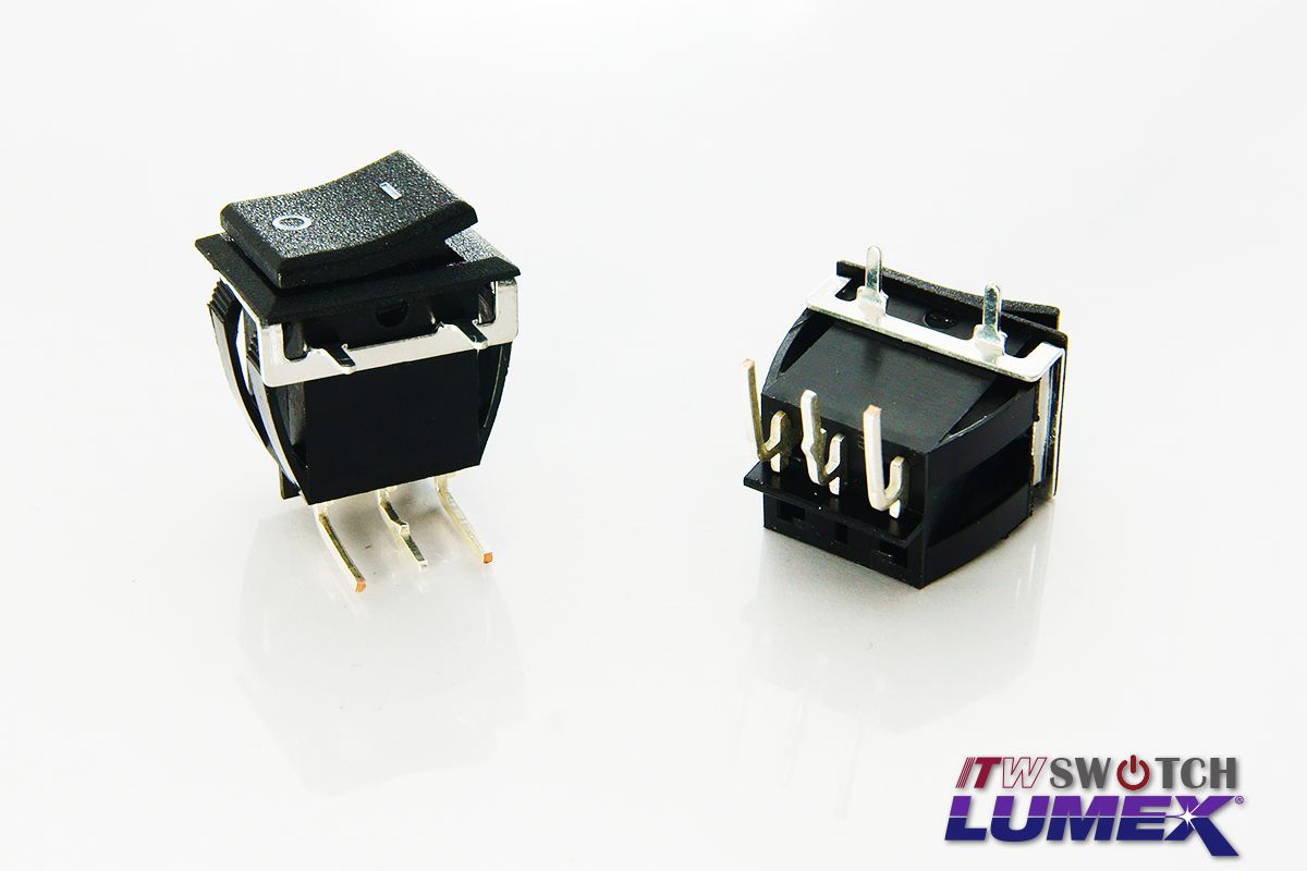 Os interruptores oscilantes estão disponíveis emITW Lumex Switch.